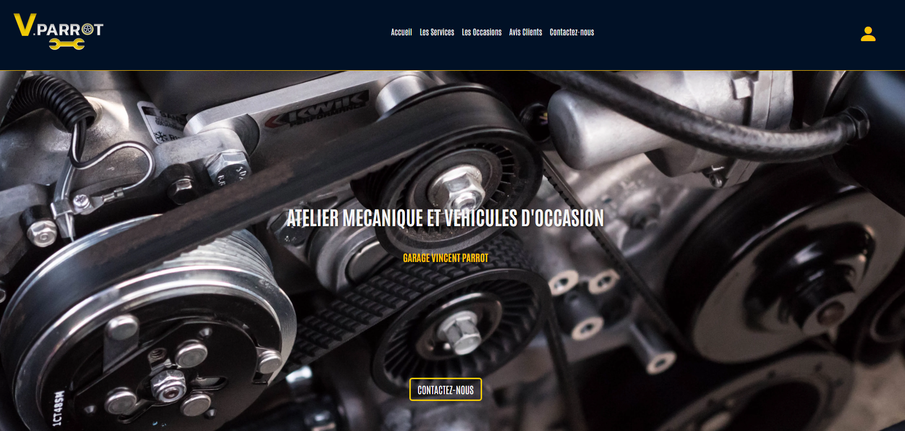Capture d'écran du site du Garage Vincent Parrot